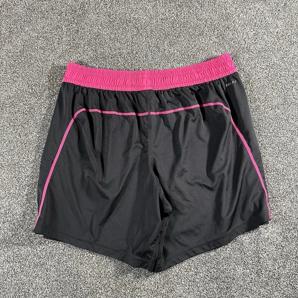 Nike Dri-FIT Running Athletic Shorts Black Pink Women's Large Activewear